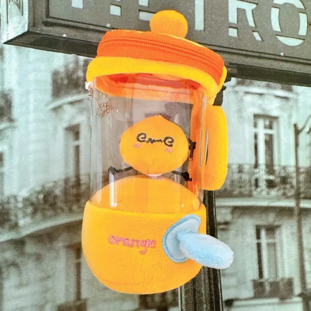 Orange Juicer Plush Toy Pull‑To‑Relax Stress Relief Fidget Collectible